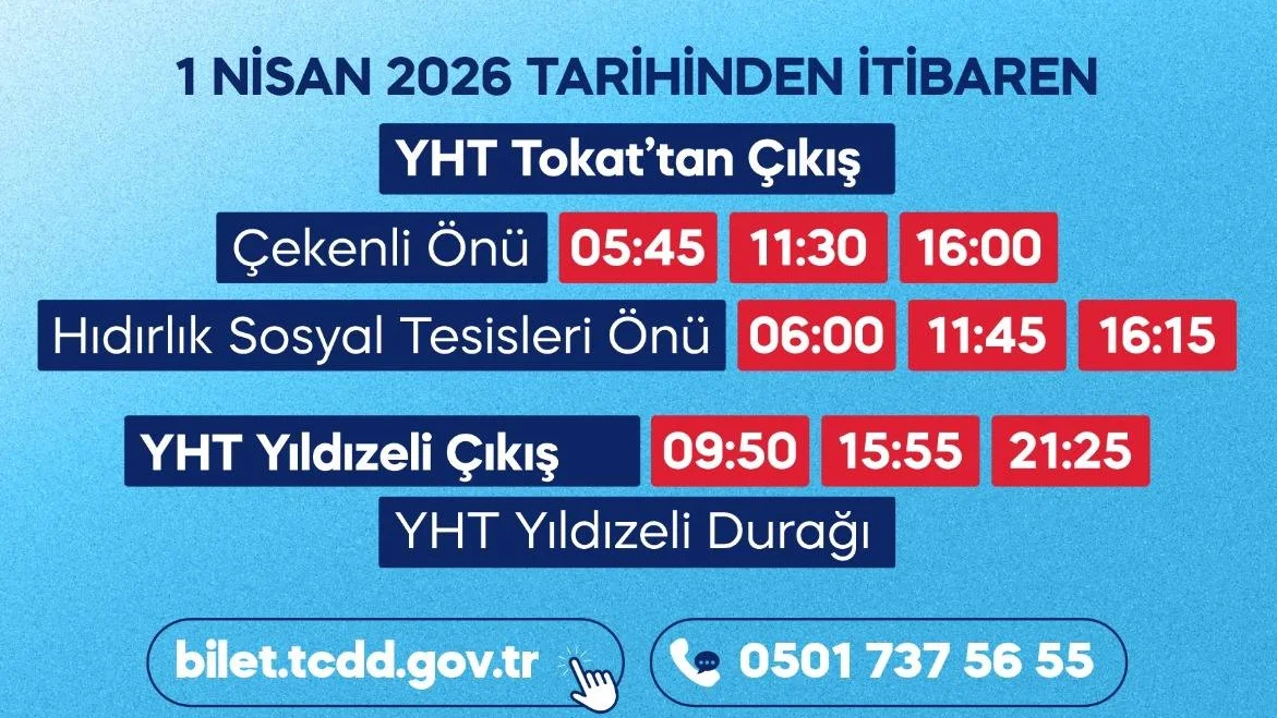 TOKBÜS SEFER SAATLERİ - 01.04.2026