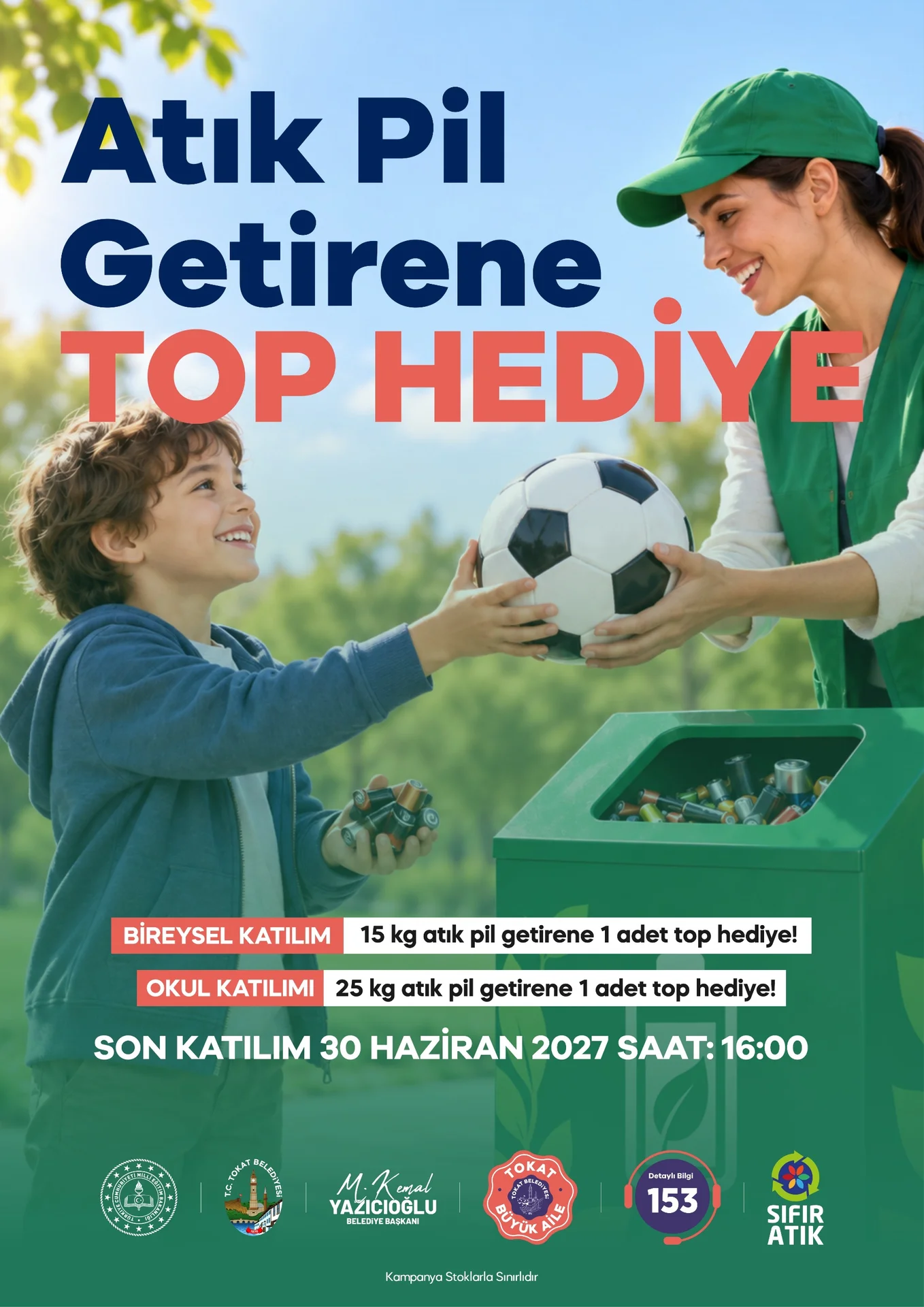 Atık Pil Getirene Top Hediye - Görsel 1