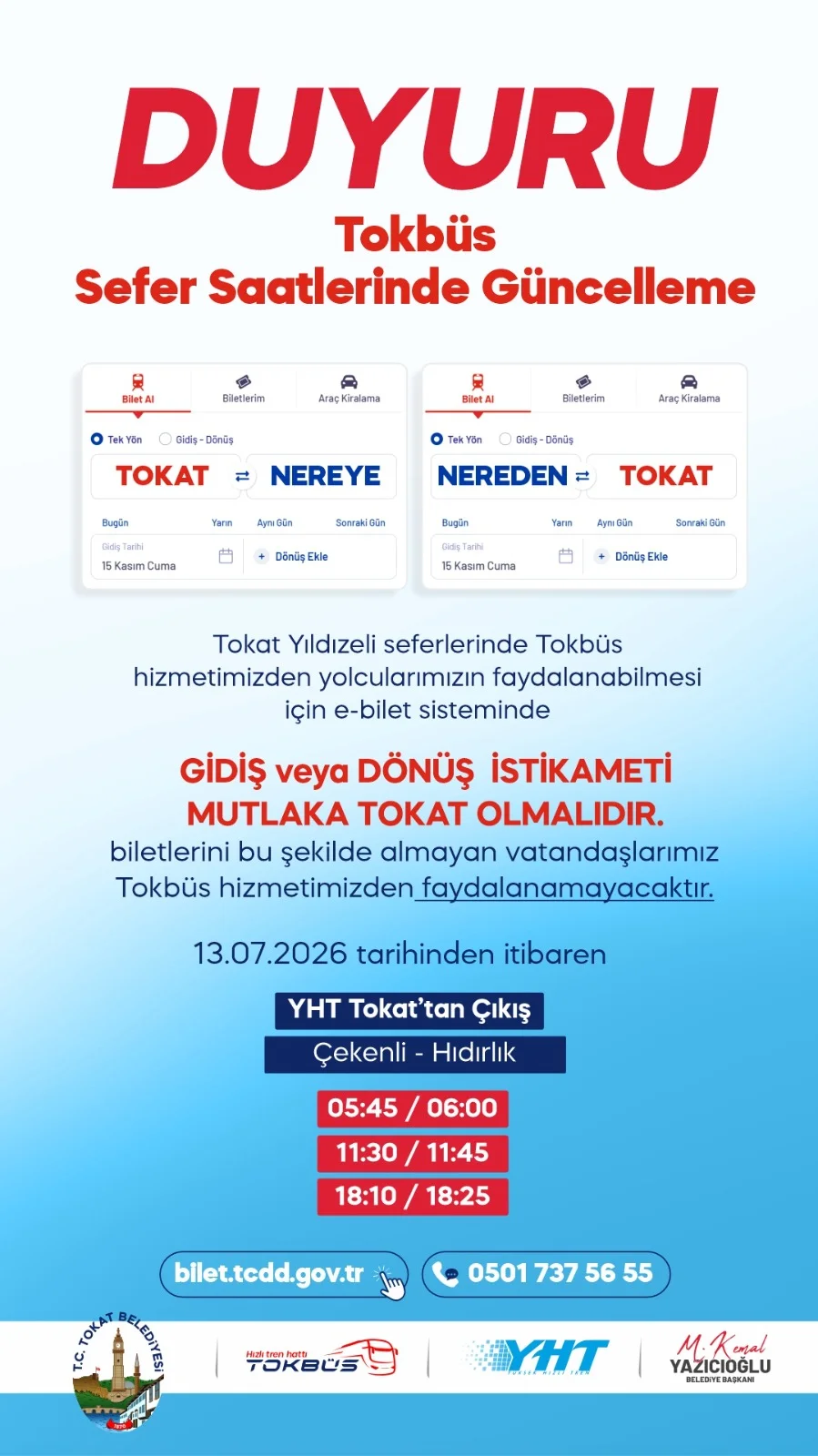 TOKBÜS SEFER SAATLERİ - 01.04.2026 - Görsel 1