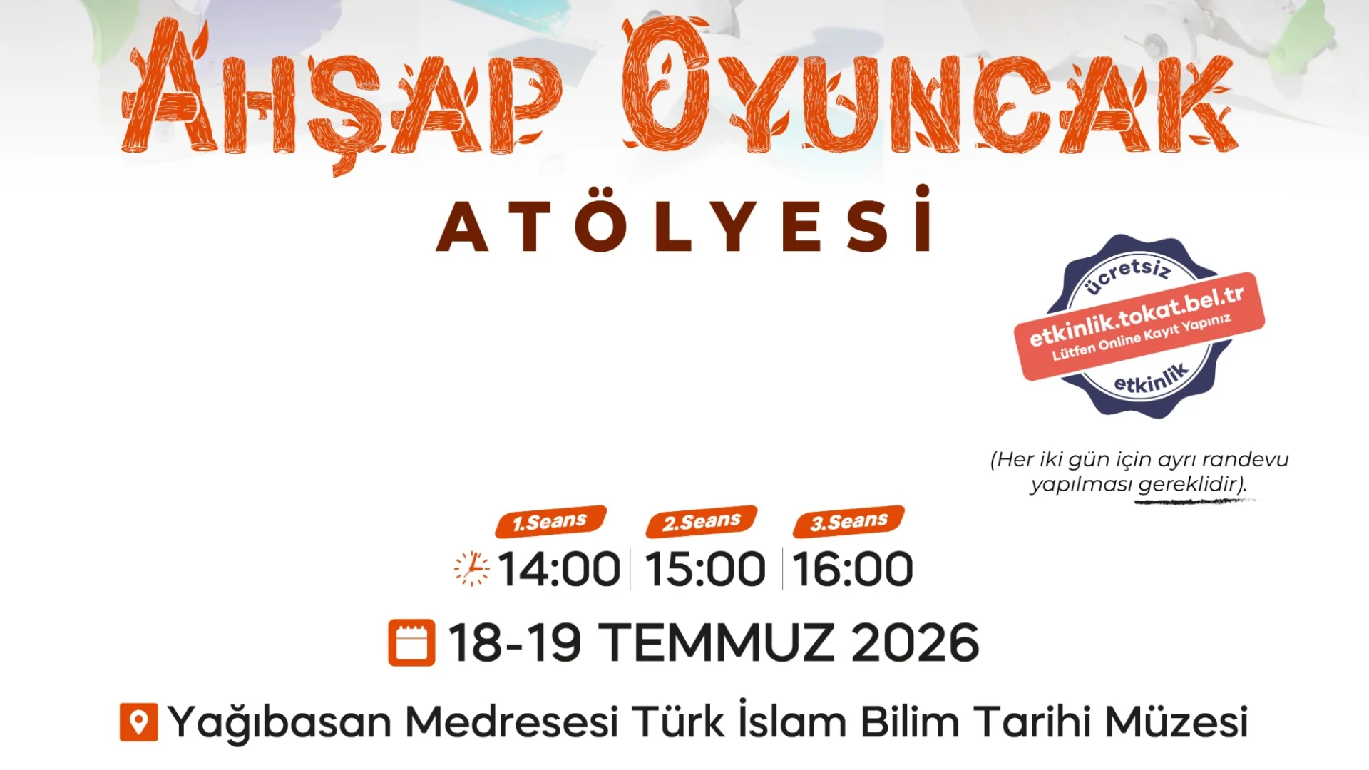 Ahşap Oyuncak Atölyesi-Cumartesi