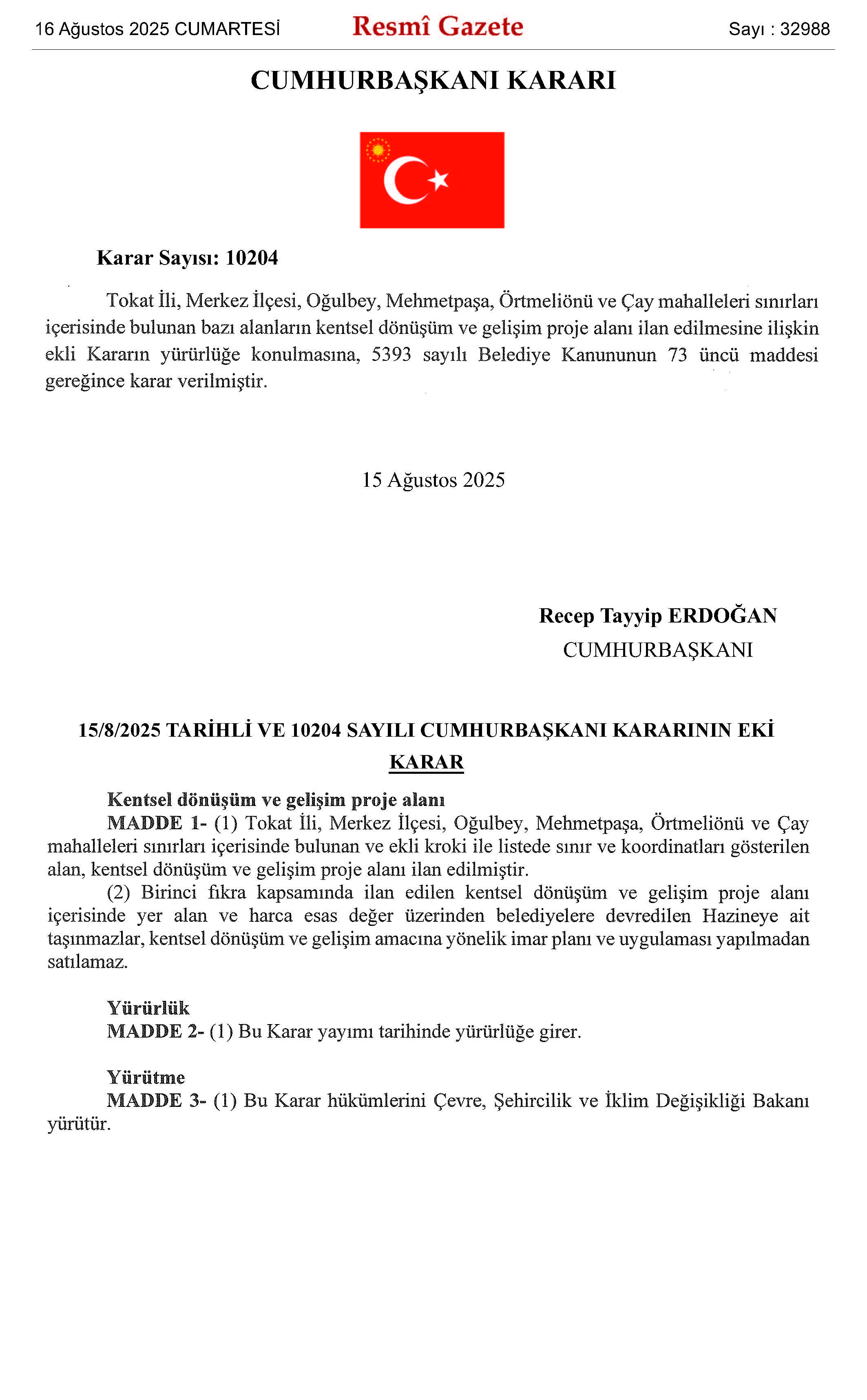 OĞULBEY, MEHMETPAŞA, ÖRTMELİÖNÜ VE ÇAY MAHALLELERİ İÇİN KENTSEL DÖNÜŞÜMDE YENİ KARAR - Görsel 1