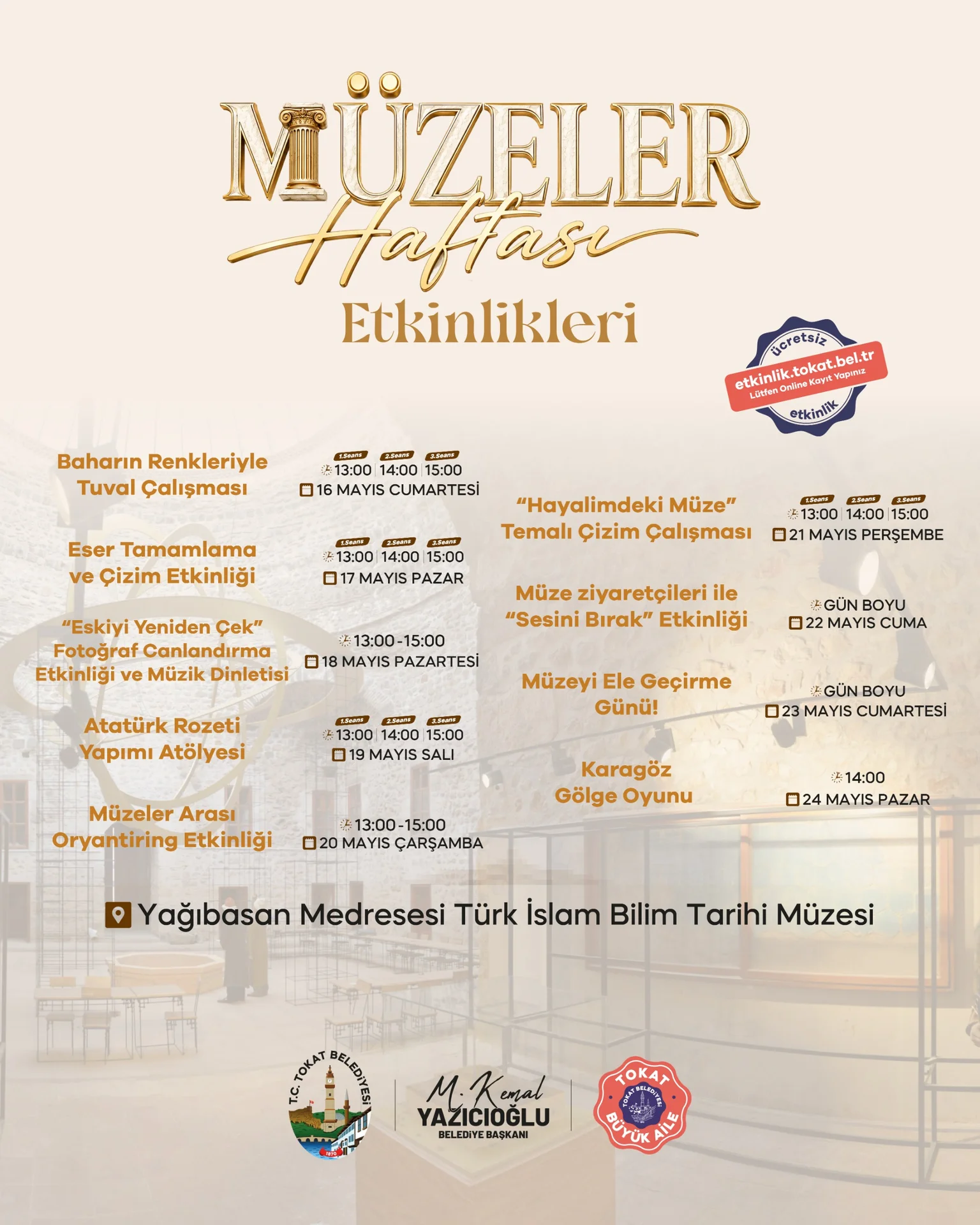 TOKAT BELEDİYESİ’NDEN MÜZELER HAFTASI’NA ÖZEL DOLU DOLU ETKİNLİK PROGRAMI - Görsel 2